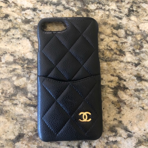 CHANEL, Accessories, 0 Authentic Chanel Iphone Xxs Case Caviar Black W  Silver Cc